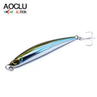 aoclu wobblers super quality 6 colors 9cm 28 3g hard bait stick pencil sinking fishing lure bass fresh salt water 6 vmc hooks