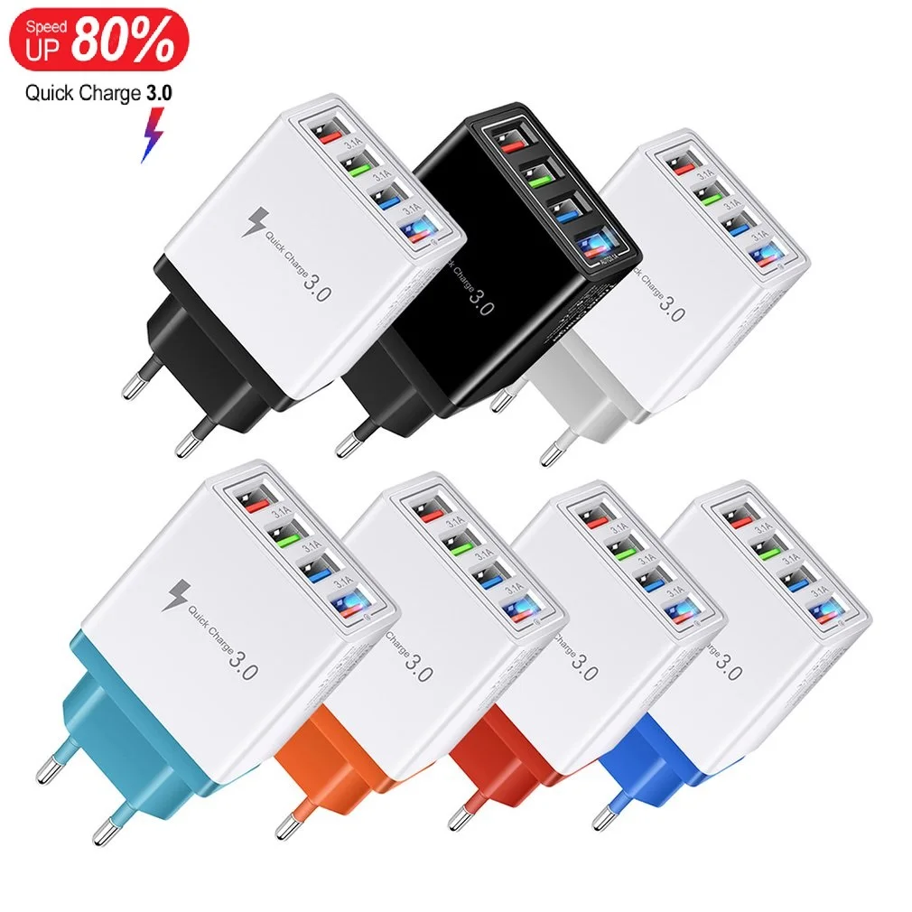 

Quick Charge 3.0 For iPhone Charger Wall Fast Charging For Samsung S10 S9 S8 Plug Xiaomi Mi Huawei Mobile Phone Chargers Adapter