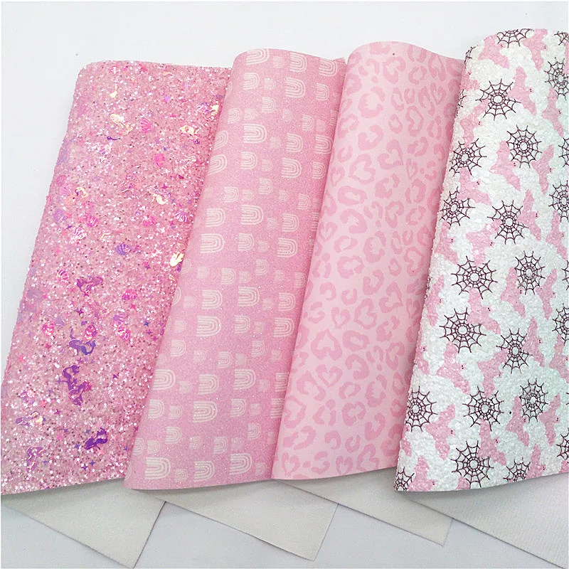 Розовый Блестящий кожаный Леопардовый бархатный тканевый розовый зеркальный