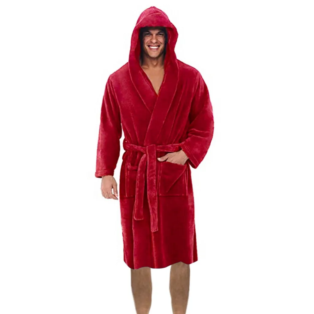 

Men Winter Bathrobe Lengthened Femaleh Shawl Bath Robe Autumn Warm Home Sleepwear Pajama Nightgown Long Sleeved Robe Coat
