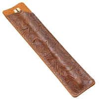 genuine leather carving pencil case pen holder pouch storage bag natural cowhide pencilcase office stationery school supplies