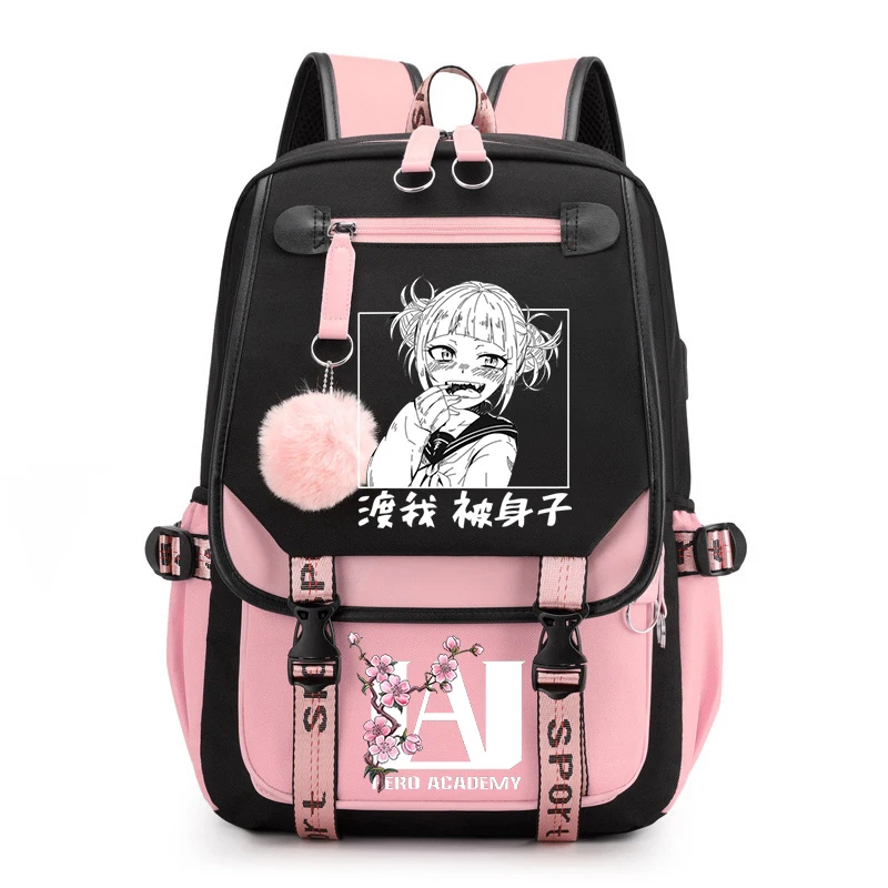 

My Hero Academia Anime Kawaii Cartoon Backpack SchoolBag Girls Manga Himiko Toga Printed Large Capacity to Travel Daily Backpack