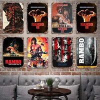 rambo iii 1988 movie decor poster vintage tin sign metal sign decorative plaque for pub bar man cave club wall decoration