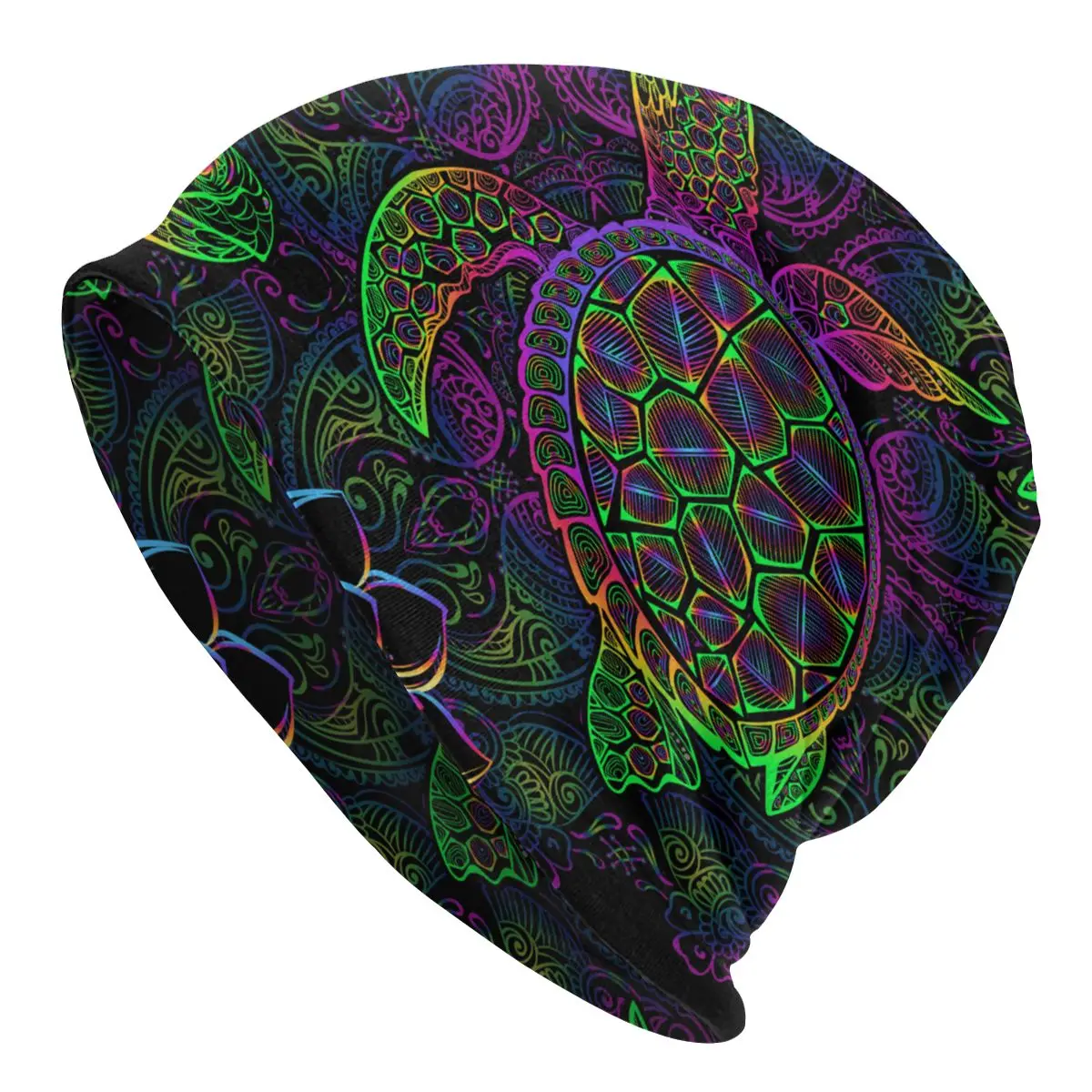 

Sea Turtle Mandala Men's Beanies for Women Outdoor Bonnet Hats Unisex Knitted Hat Hip Hop Cap