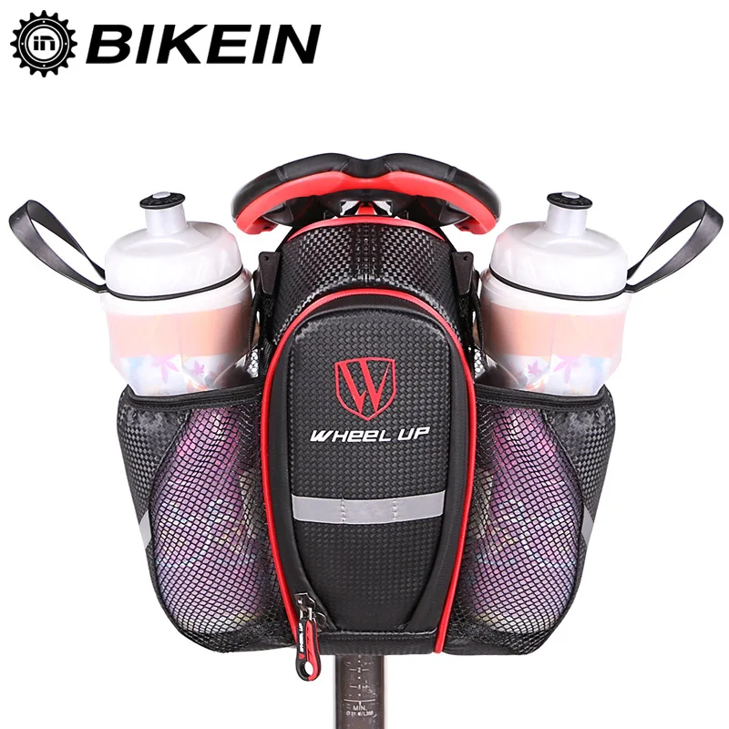 

Сумка для горного велосипеда, нейлоновая водонепроницаемая, с 2 карманами, для горного велосипеда, сумка на заднее сиденье, бутылочные чехлы