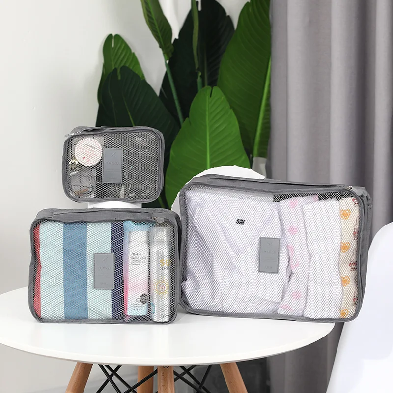 6 Pcs/Set Multifunction Travel Bag Clothes Luggage Organizer Cosmetics And Toiletries Storage Bag Suitcase Pouch Packing Cube