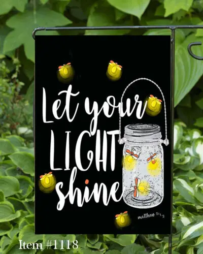 Позвольте свой свет блеск садовый флаг ~ Двусторонний мягкий 12x18