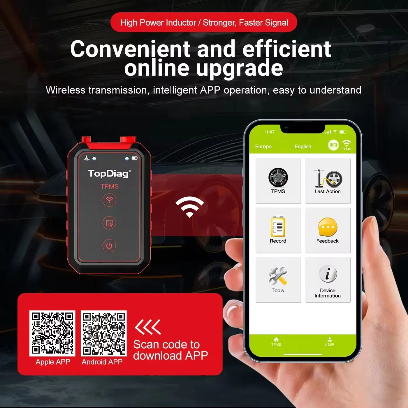 Фото TopDiag PS001 Автомобильный TPMS диагностический сервисный инструмент Активация датчиков высвобождения Программа TPMS OBDII Комплект Инструмент для соответствия давления в шинах №3