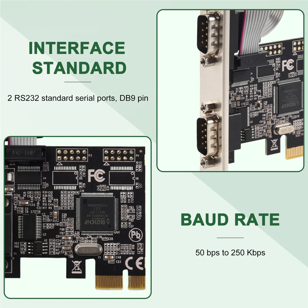 Интерфейс Pcie к последовательному порта RS232 Адаптер карты PCI-E PCI Express Карта