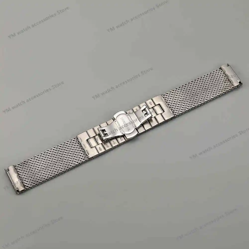18mm 20mm 22mm 24mm Stainless Steel Straight End Shark Mesh Extended Deployment Clasp Watch Strap Band Fit For SKX ROX Watches