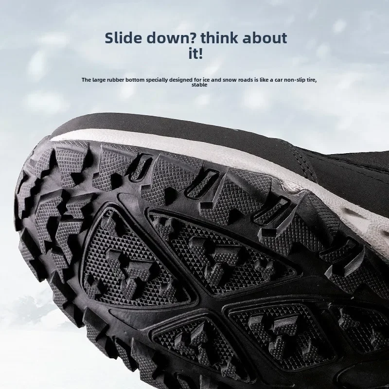 Зимние ботинки для мужчин плюшевые теплые хлопковые уличные непромокаемые