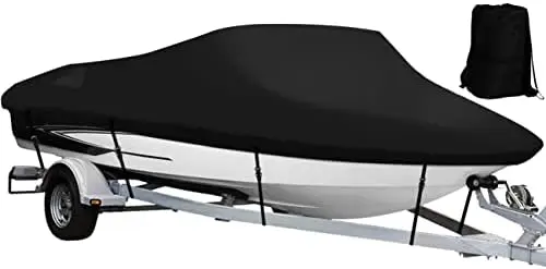 

Boat Cover, Length 17\u2019-19\u2019 Beam Width up to 96\u201D, Waterproof Heavy Duty Cover, Fits V-Hull, TRI-Hull, Runabout,