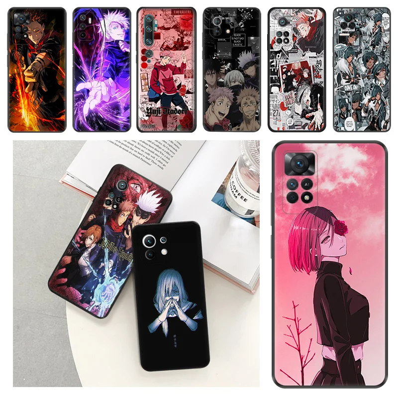 

Comic Jujutsu Kaisen Anime Black Matte Anti-Drop Phone Case For Xiaomi 13 Lite 12x 12s 12t Pro a2 cc9e Redmi K50 K60 12c Cover