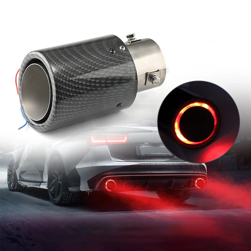 

Universal exhaust pipe carbon fiber LED luminous flame-breathing muffler