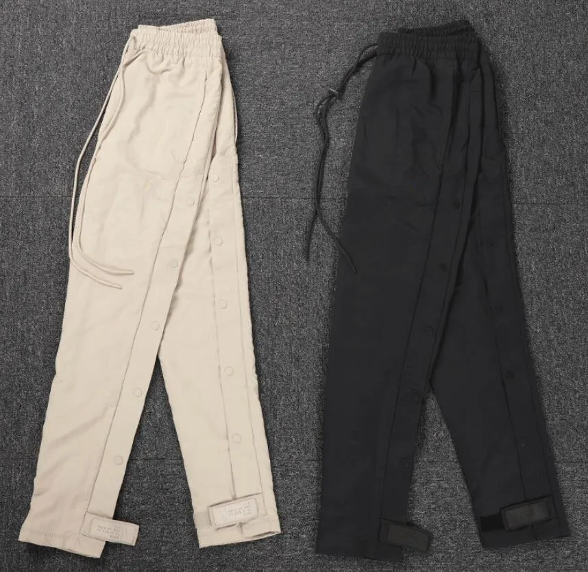 22FW TOP Latest Justin Bieber fog 1:1 High Quality drawn Rope nylon breasted casual trousers pants Loose Sweat pants Streetwear