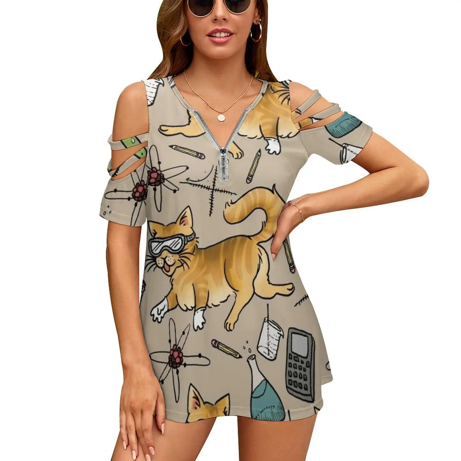 Женская футболка Stem Cats весенне-летние футболки с принтом различные стили Science