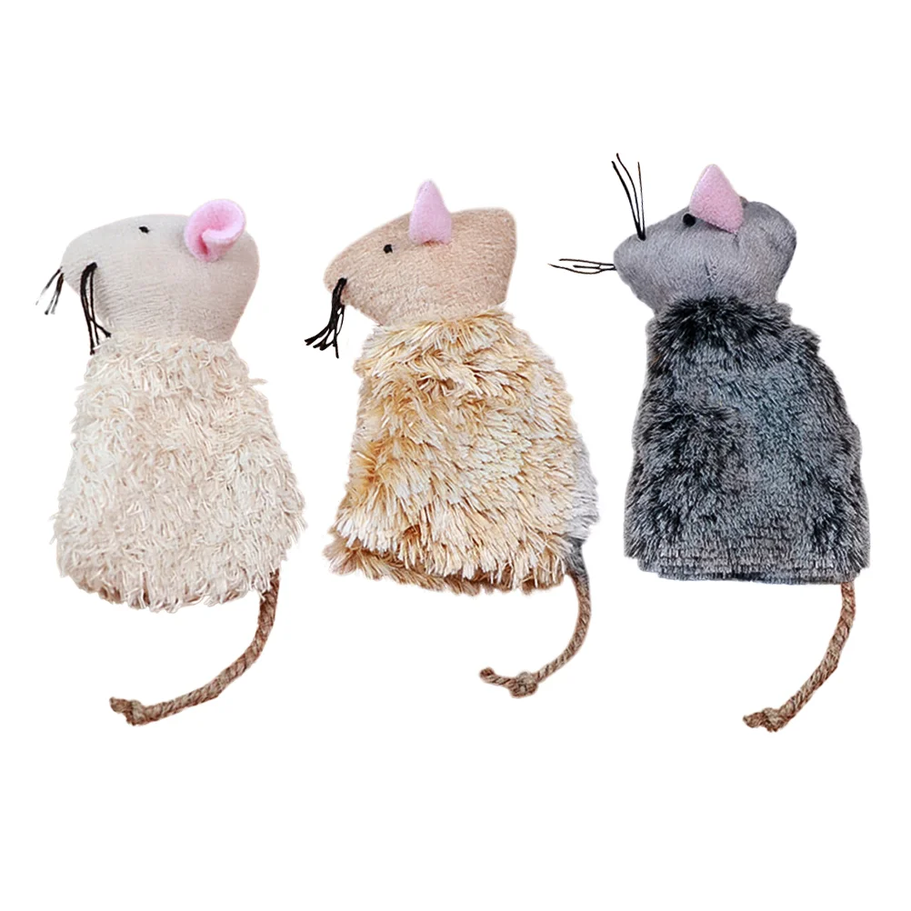 

3 Pcs Cat Kangaroo Toy Kitten Plush Bite Resistant Pet Toys Interactive Chewing Cats