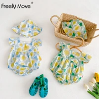 freely move newborn kids bodysuit baby boy girl clothes jumpsuit sunsuit romper childrens clothes baby summer clothinghat