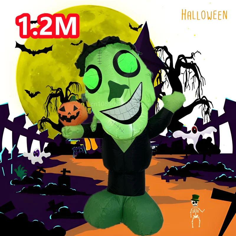 4-футовый Надувной Зеленый Инопланетянин Со Встроенным Телефоном Большой