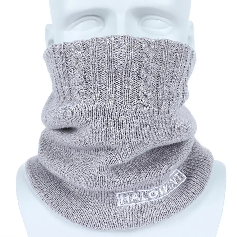 Ветрозащитный лыжный мотоциклетный шарф теплый чехол для шеи флисовые вязаные