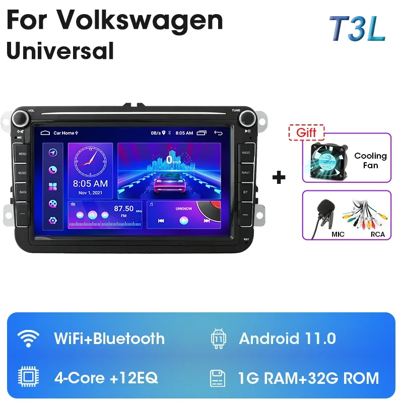 

2 Din 4G Android 12 Автомобильная стереосистема для Volkswagen VW Passat B6 B7 CC Tiguan Touran GOLF POLO GPS Carplay Авто головное устройство IPS