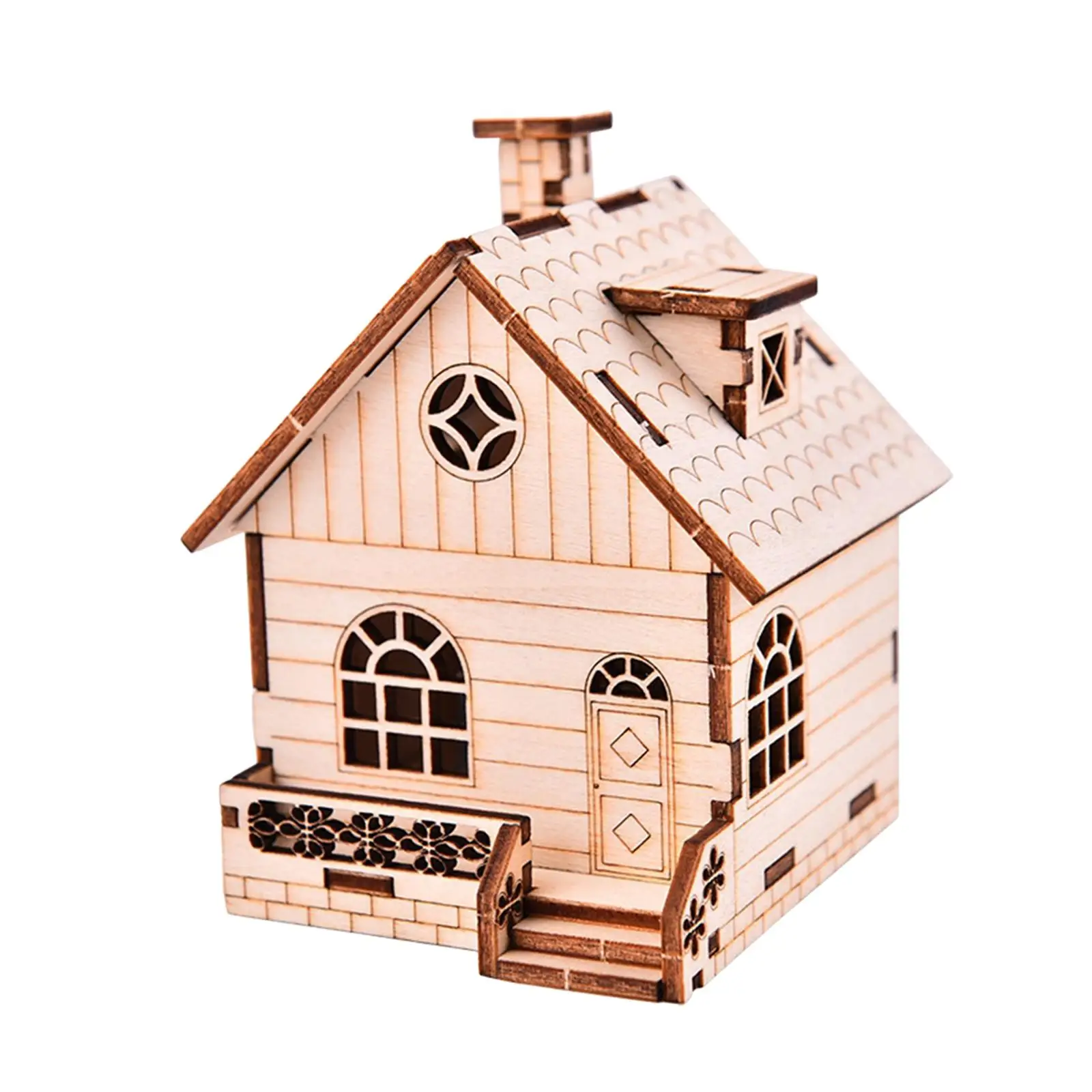 

Wooden Building Kits Hand Cranked Music Box Educational for Interaction
