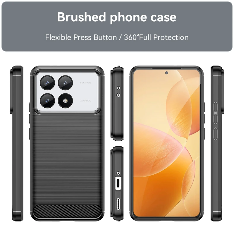 Полный чехол для Xiaomi Poco F6 Pro X6 M6 бампер мягкая силиконовая задняя крышка из