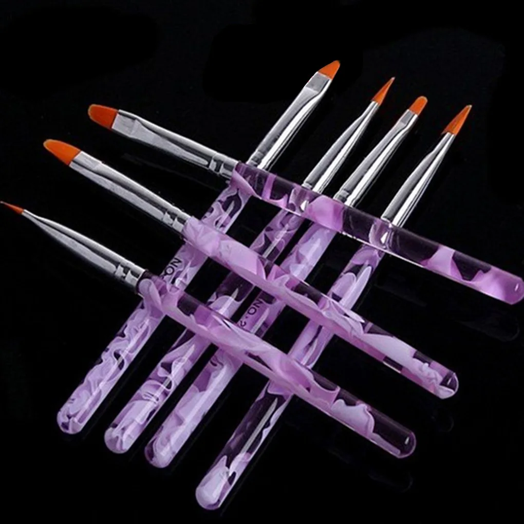 

7 шт./компл. маникюрная кисть для УФ-геля ручка акриловая ручка с кристаллами для рисования на ногтях искусственная кисть для рисования