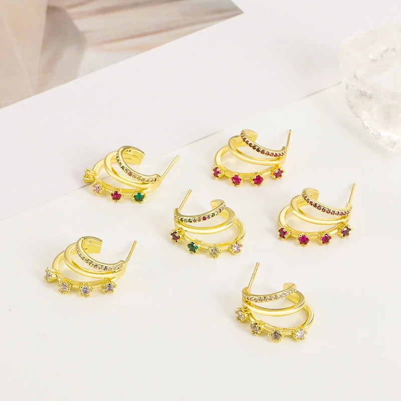 Винтажные изысканные ювелирные изделия Zorcon, подвески, многослойные медные серьги-гвоздики для женщин, украшения для ушей, милые серьги, корейские серьги Винтажные изысканные ювелирные изделия Zorcon, подвески, многослойные медные серьги-гвоздики для женщин, украшения для ушей, милые серьги, корейские серьги