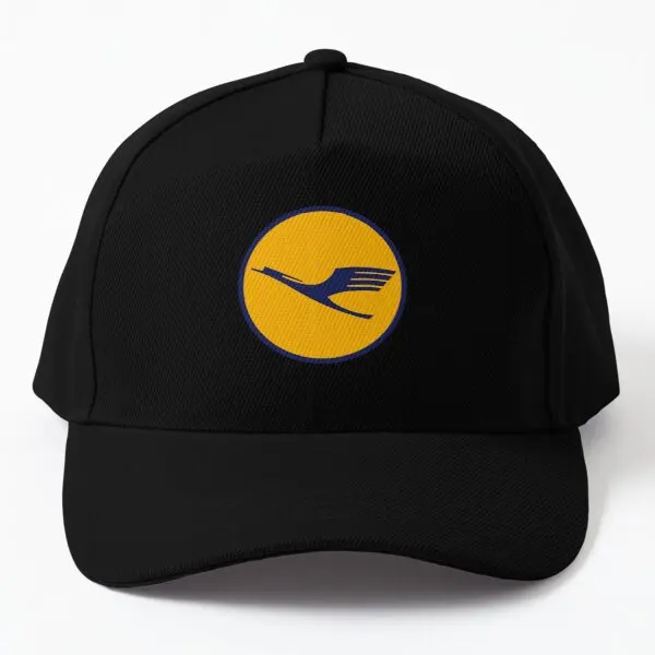 Deutsche Lufthansa Logo Blue And Yellow  Baseball Cap Hat Printed Snapback Fish Hip Hop Boys Solid Color Casual Summer Women
