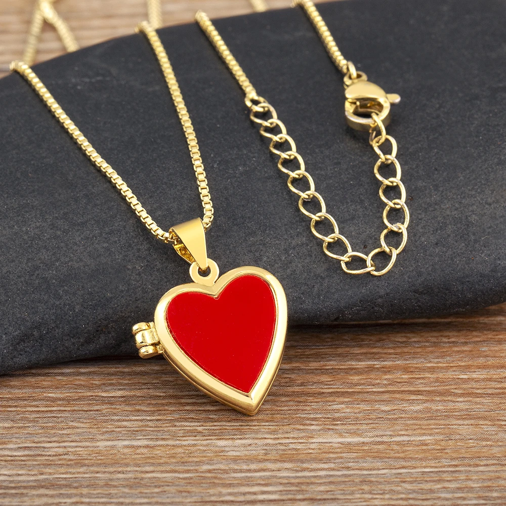 AIBEF креативный флип-дизайн в форме сердца кулон открывающееся ожерелье с
