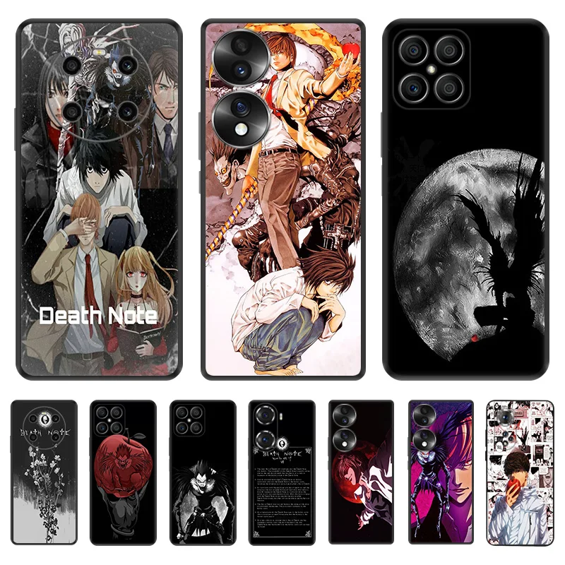 Черный мягкий телефонный чехол для Honor Magic5 Pro X7b X8b X9b X6 X7 X8 X9A X6a X8a 90 70 с аниме Death Note