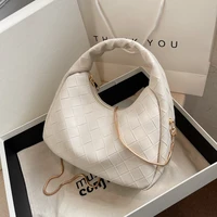 fashion womens woven shoulder handbags 2022 new casual simple designer small messenger bags high quality chain shopping handbag