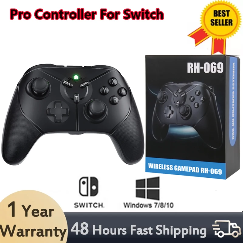 

2.4G Wireless Controller Gamepad for Nintendo Switch/OLED/Lite Pro Controller with Turbo/Bluetooth/Gyro Axis Game Joystick