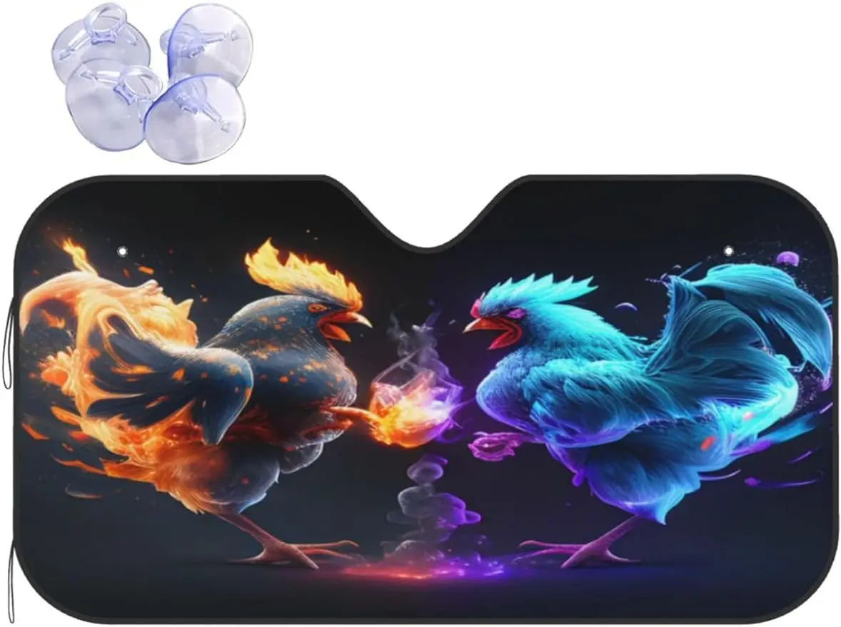 

Забавный козырек от солнца на лобовое стекло автомобиля, огня и льда