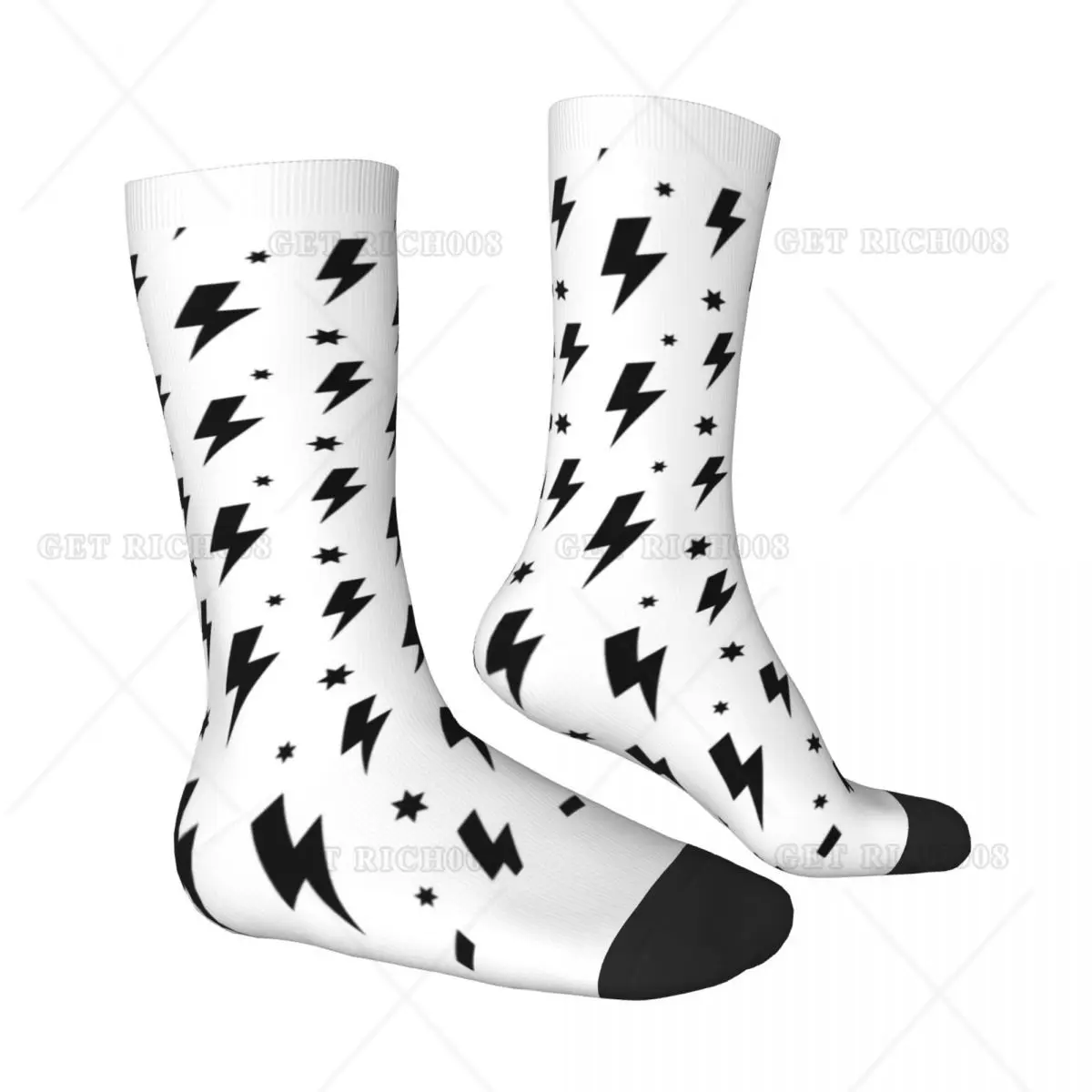 Носки с молнией Thunderm Bolt Pattern красивые молодежные чулки средней длины большое
