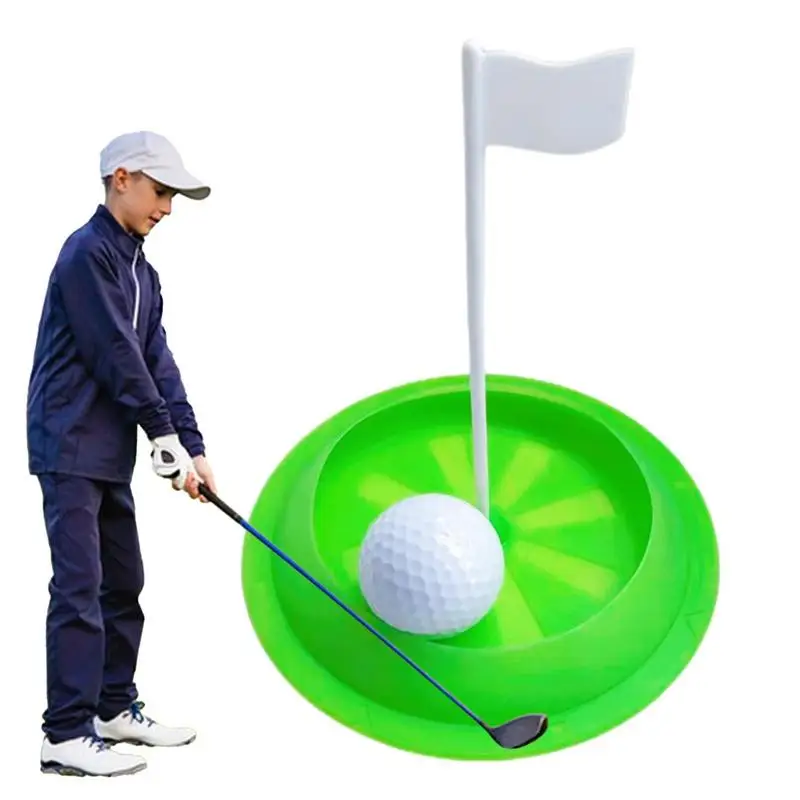 

Golf Putting Hole Cup Golf Practice Hole With Flag Foldable Silicone Green Training Aids For Outdoor Yard Garage Offices Home