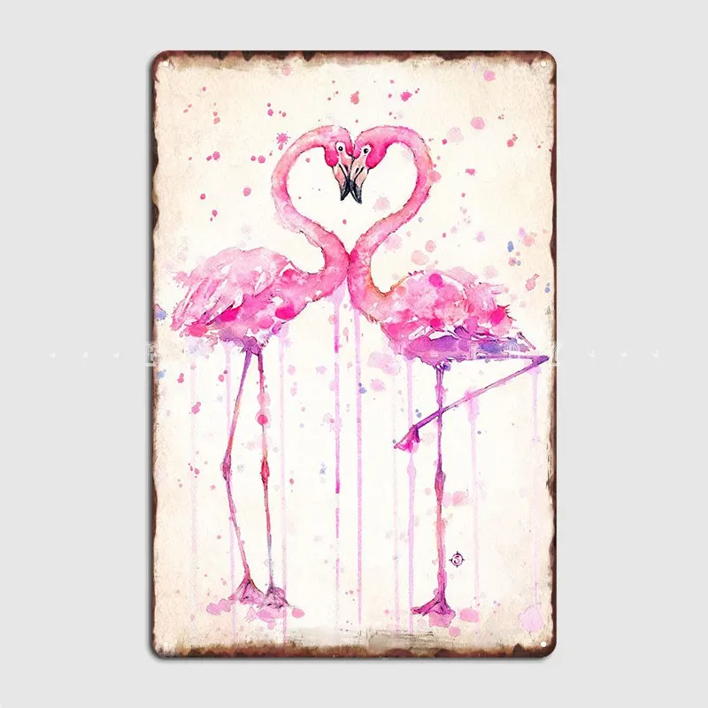

Flamingo Love Metal Sign Garage Decoration Pub Garage Classic Pub Tin Sign Poster