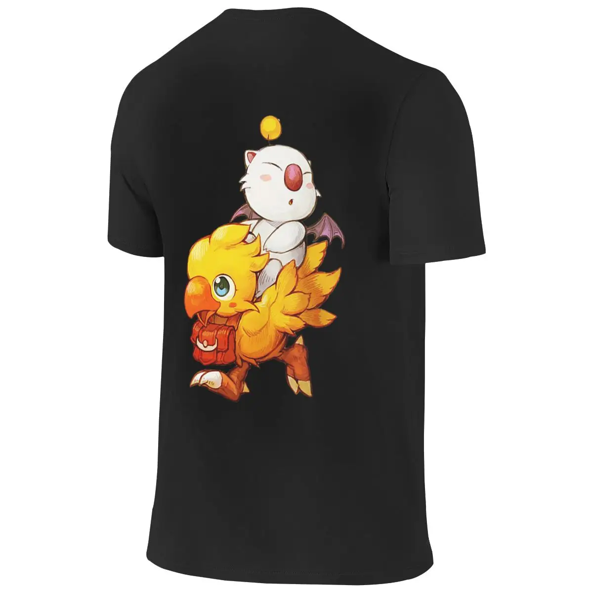 Фото Двусторонняя футболка Chocobo Moogle Final Fantasy Street, минималистичная, для повседневной носки, не скручивается. №2