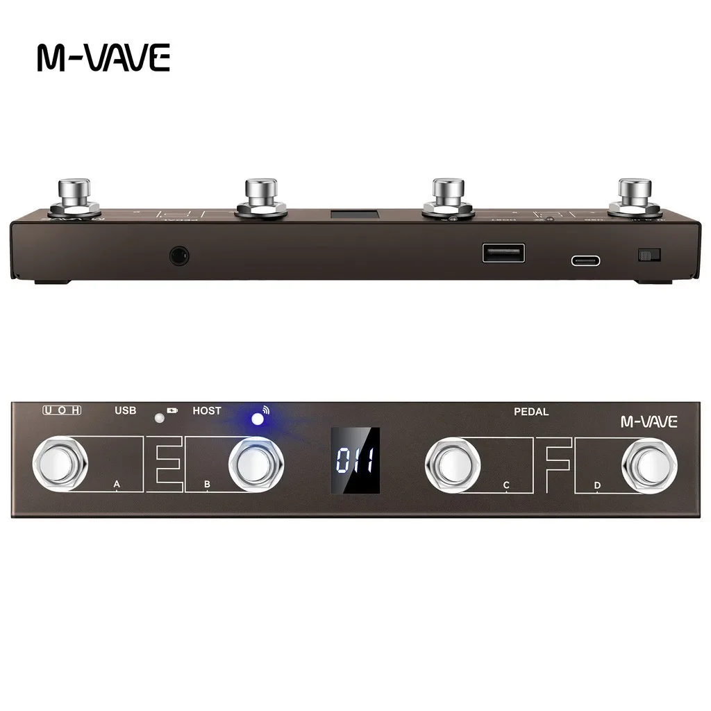 Фото 2024 НОВЫЙ беспроводной контроллер M-vave Chocolate Plus Midi, клавиатура, 4 кнопки, ножной переключатель, поддержка управления хост-интерфейсом MIDI №1