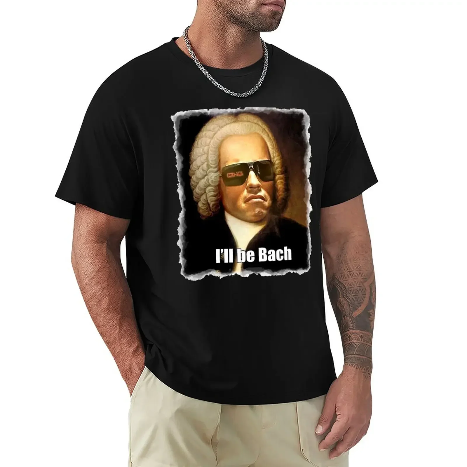 Забавная Мужская футболка I Will be Bach Арнольда Шварценеггера Баха подарка черная