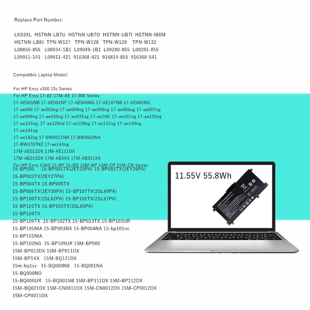 LK03XL Аккумулятор для ноутбука HP Envy x360 15z Series HSTNN-LB7U HSTNN-UB7O HSTNN-UB7I HSTNN-IB8M HSTNN-LB8J TPN-W127 TPN-W128 (art.: 3920ccf159ea8) - 3920ccf159ea8