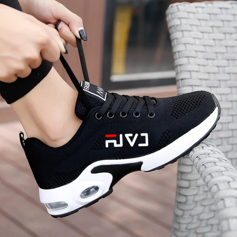 New Running Shoes Ladies Breathable Sneakers Summer Light Mesh Air Cushion Women's Sports Shoes Outdoor Lace Up Training Shoes