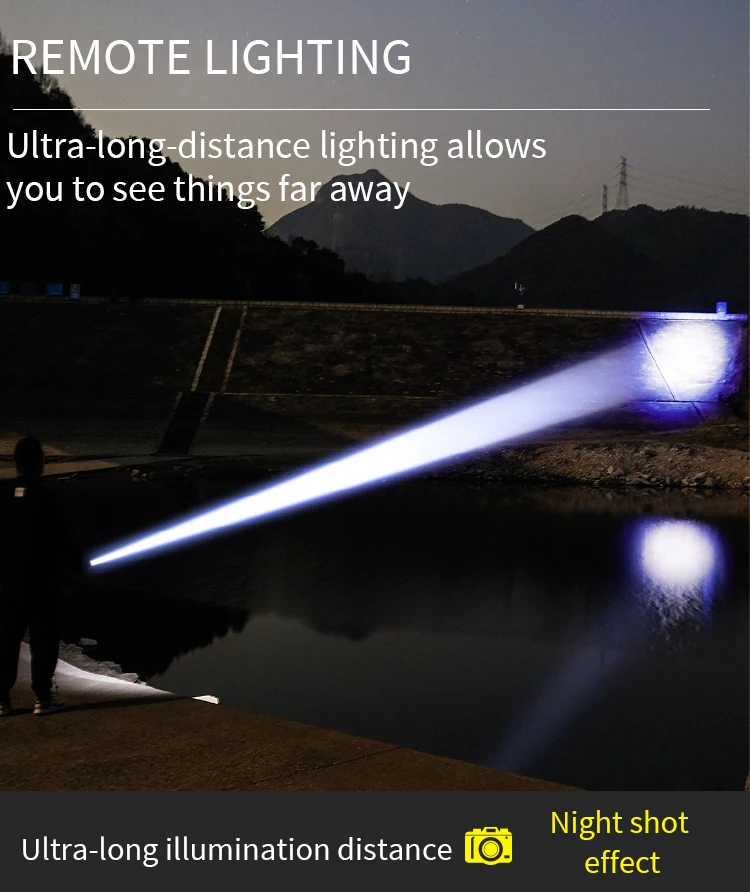 Белый лазерный небольшой стальной фонарик-пушка дальнего действия с крючком и