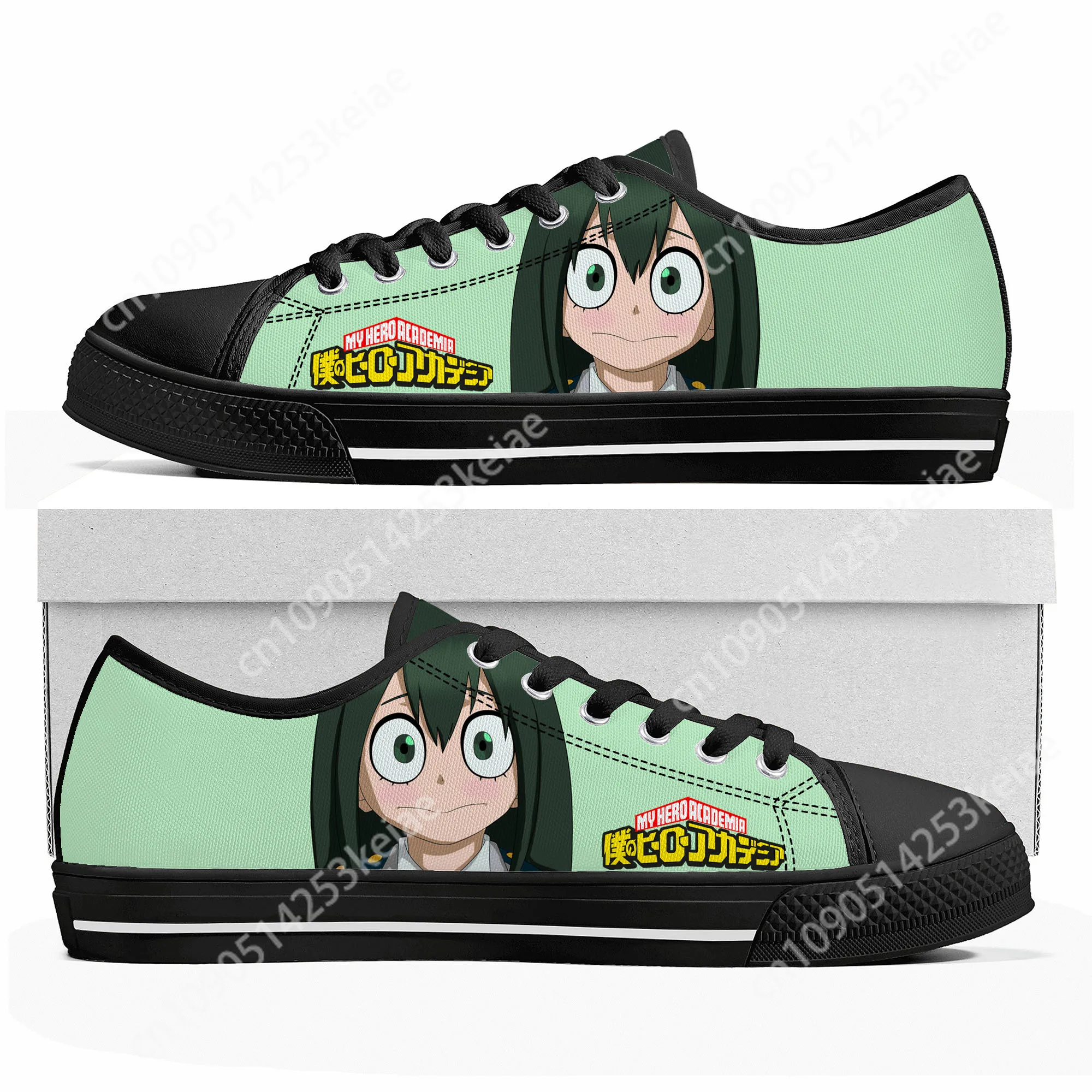 Низкие кроссовки с рисунком Asui Tsuyu My Hero Academia мужские и женские подростковые
