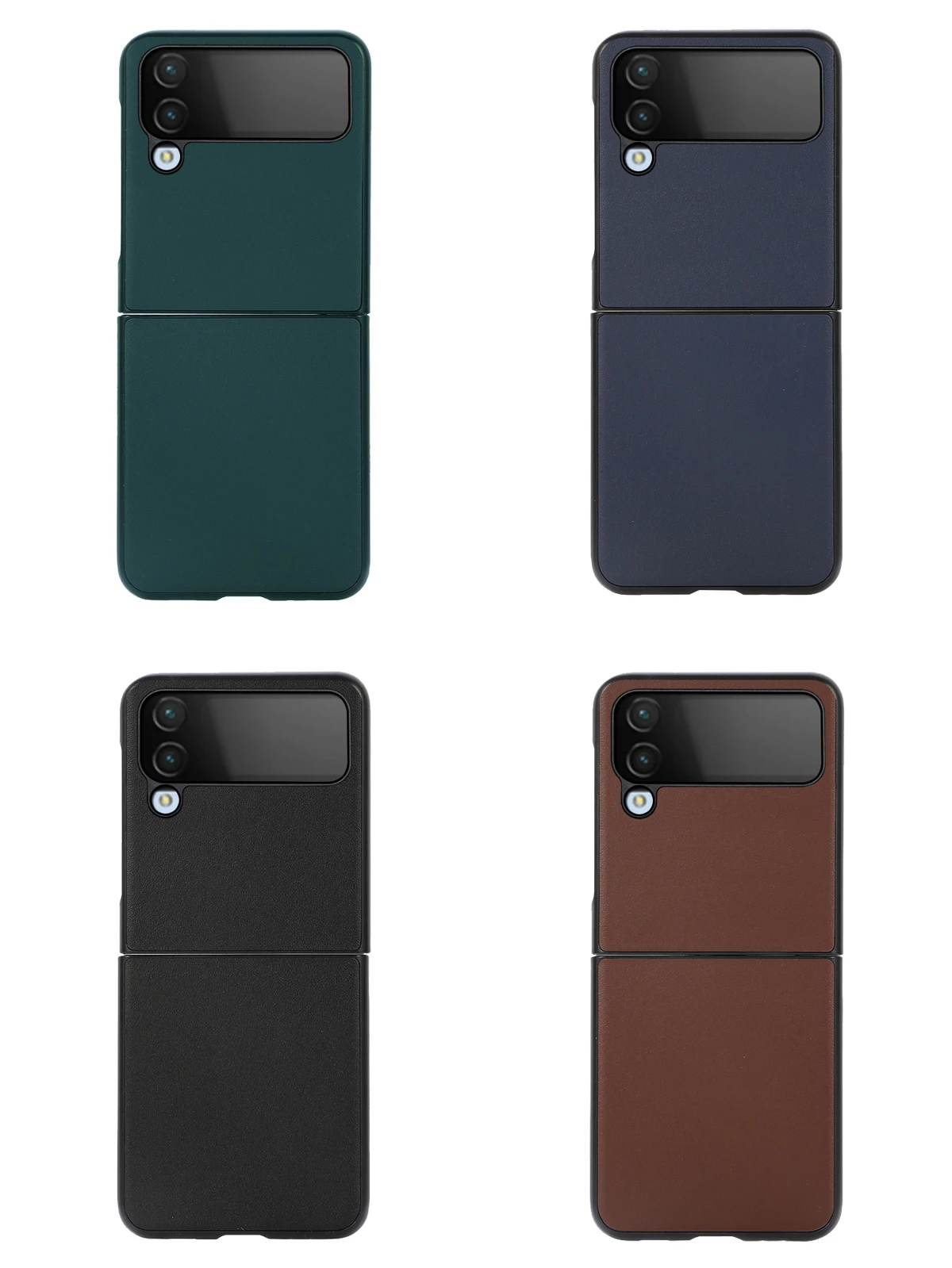 

For Samsung Galaxy Z Flip 4 Case Genuine Leather Material Folding Drop-Resistant Protective Cover