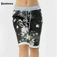 womens bohemian flower print shorts with pocket summer leisure half pants fashion 2022 ladies casual drawstring shorts femme