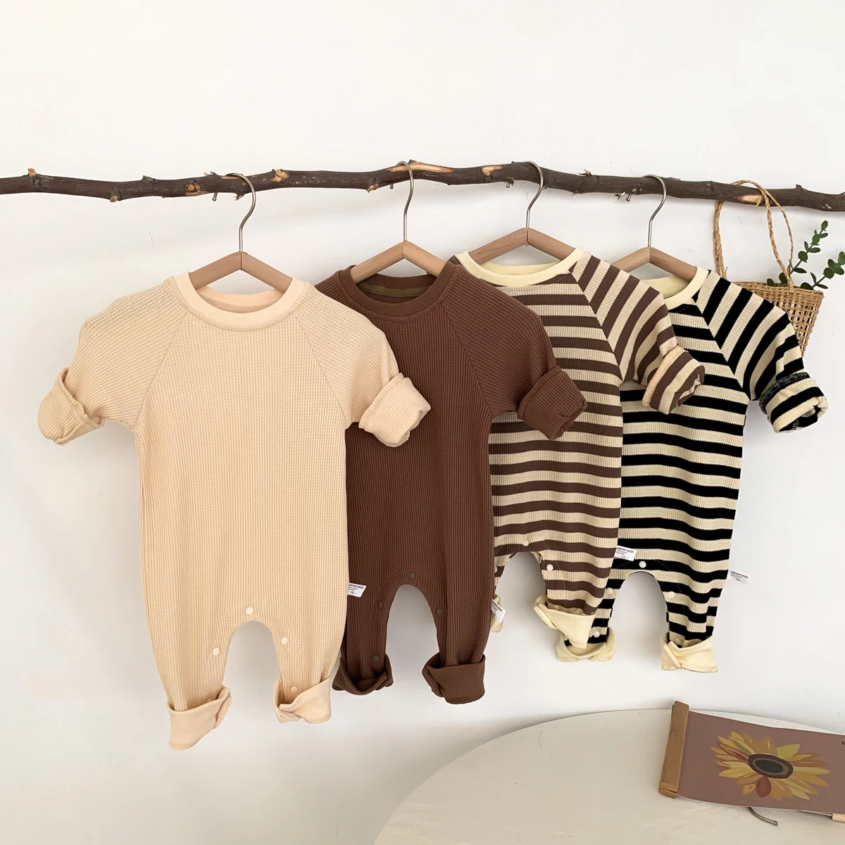 

LAPA 0 to 2 Years Baby Boys Clothes Spring Autumn Striped Rompers Long Sleeve 1 Piece Casual Jumpsuits