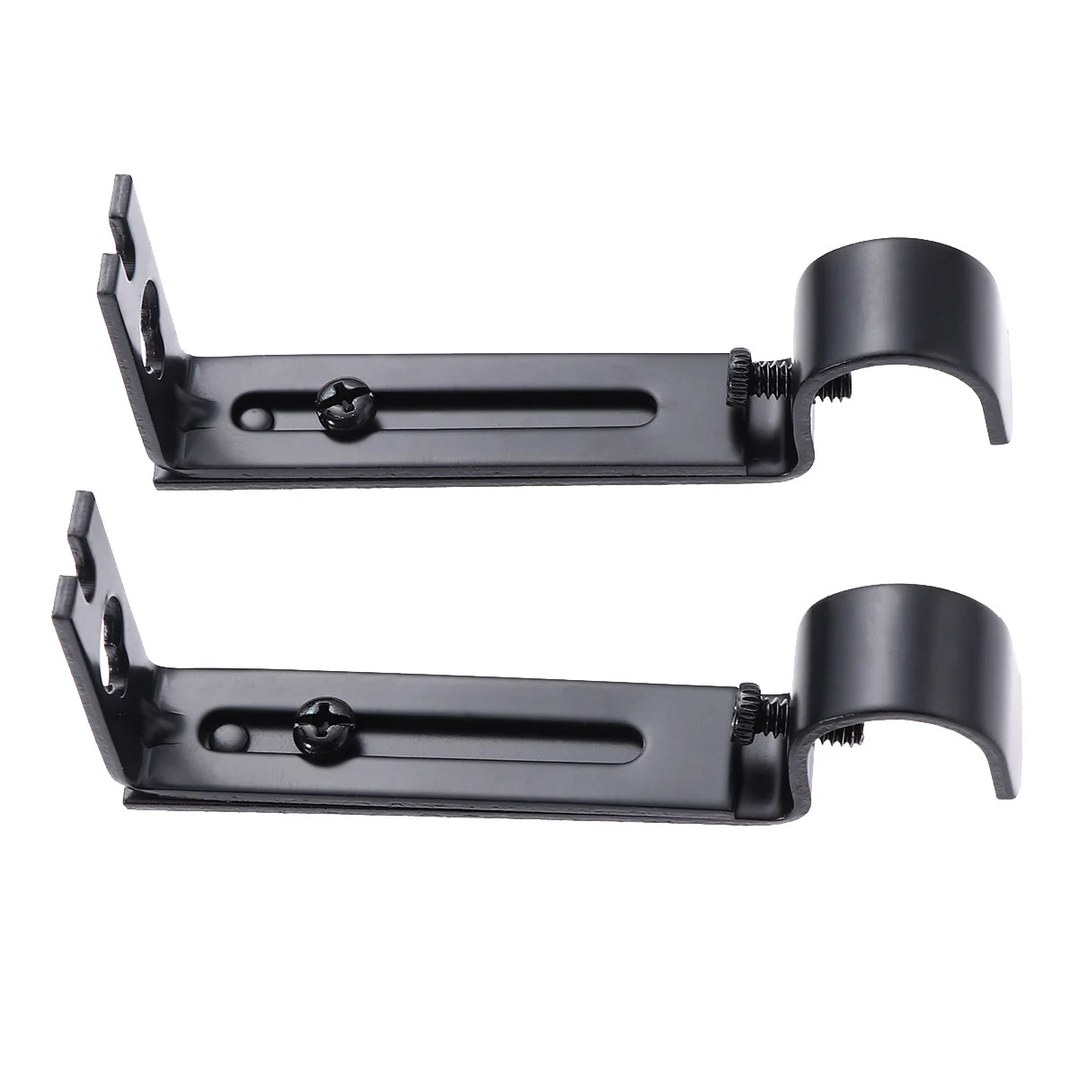 

2pcs 075 Adjustable Curtain Rod Bracket Heavy Duty Curtain Rod Holder Curtain Rod Holder with Screws Wall Bracket Hooks for Bar