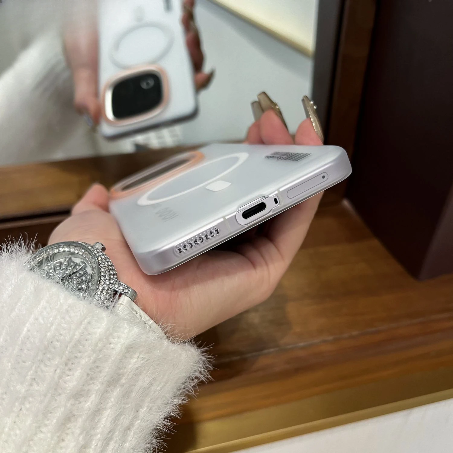 Фото Чехол для vivo iqoo13, роскошный прозрачный простой магнитный матовый чехол для ПК для vivo iqoo 13, противоударный бампер, принципиально №4